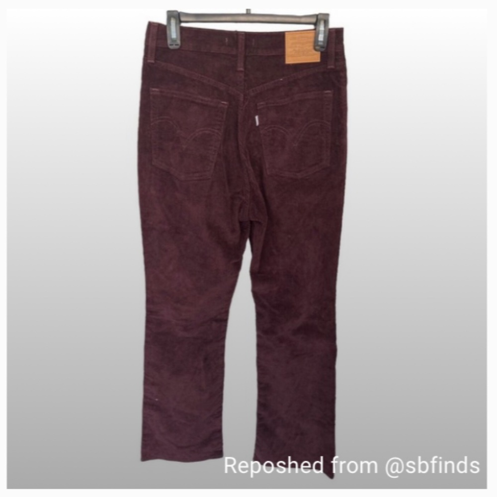 Levi’s Ribcage‎ Boot Corduroy Pants Size 29 Burgundy - Picture 5 of 6